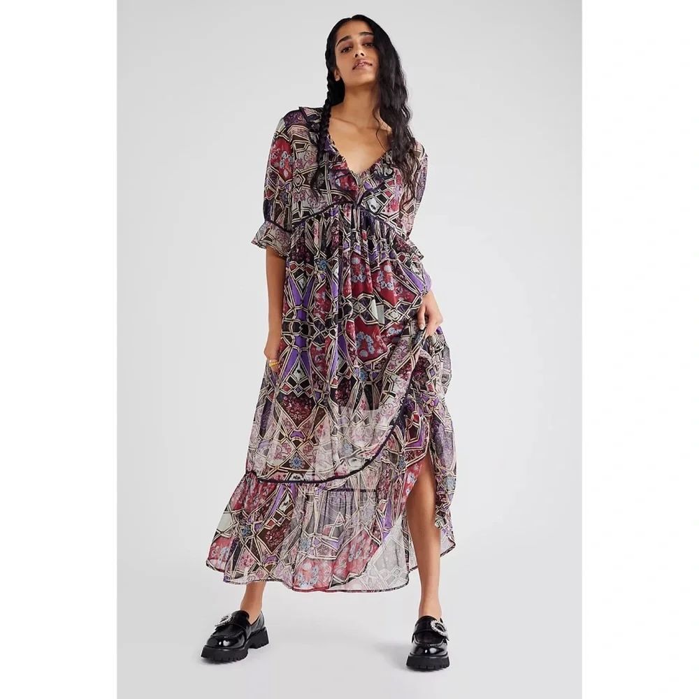 Free People Carmella Printed Maxi Dress